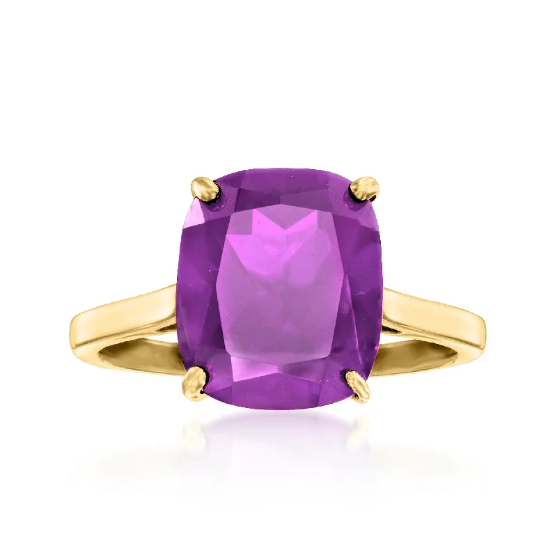 women cushion cut diamond engagement rings -Ross-Simons Amethyst Ring in 18kt Gold Over Sterling