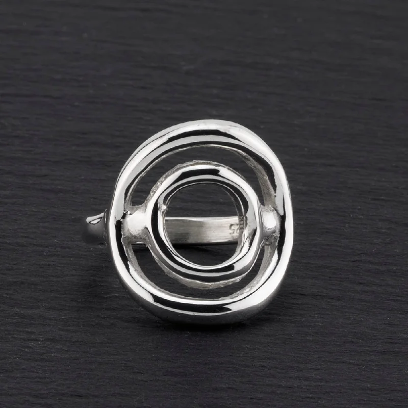 women custom rings -Sterling Silver Cosmic Circle Ring