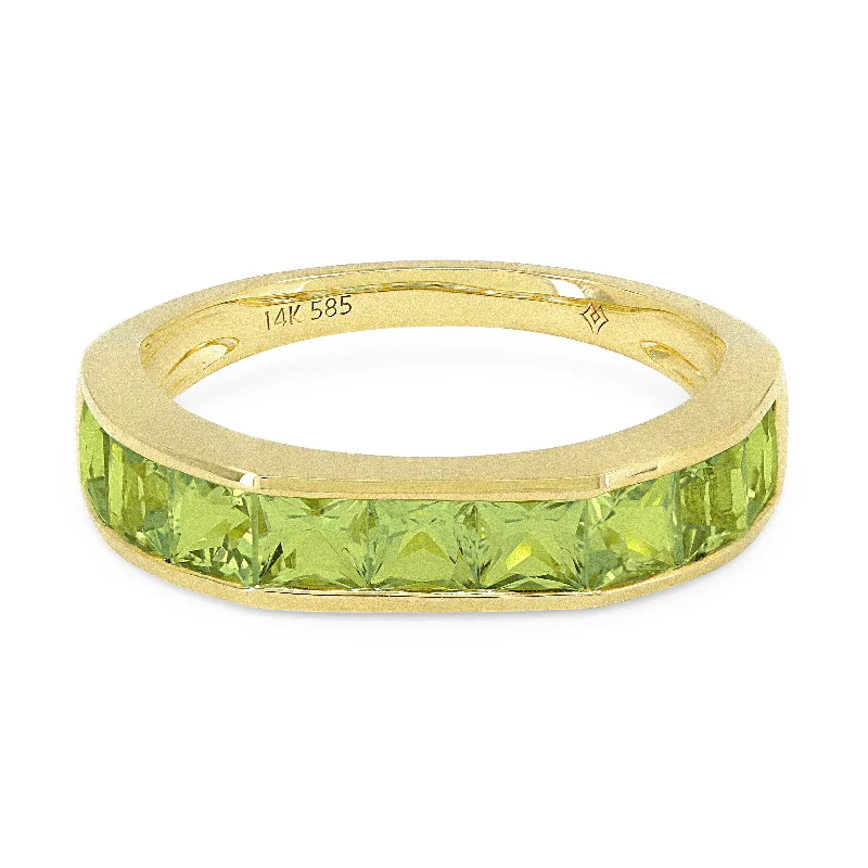 women custom engagement rings -14K Yellow Gold,peridot Ring