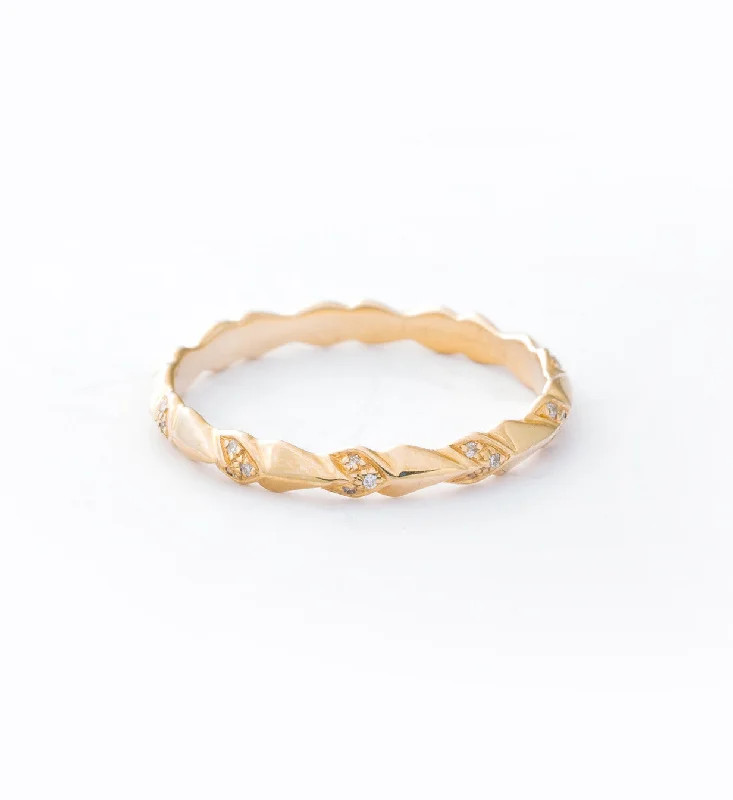 women wedding rings -Tiny Sheaves Pavé Band