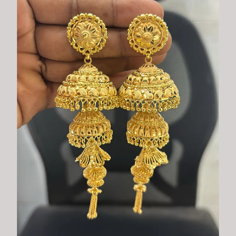 women moon earrings -Pari Art Jewellery Gold Forming Jhumki Earrings