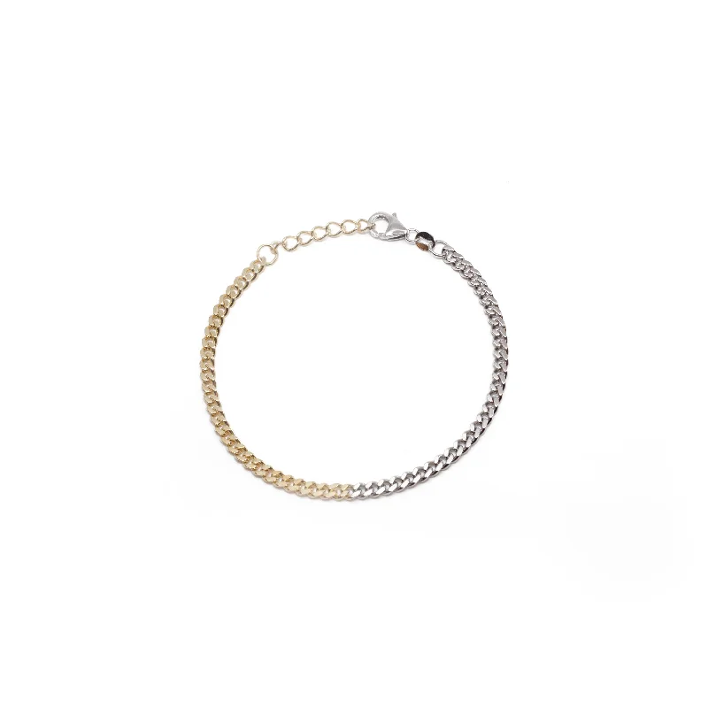 women wire bracelets -THE TWO TONE CURB BRACELET