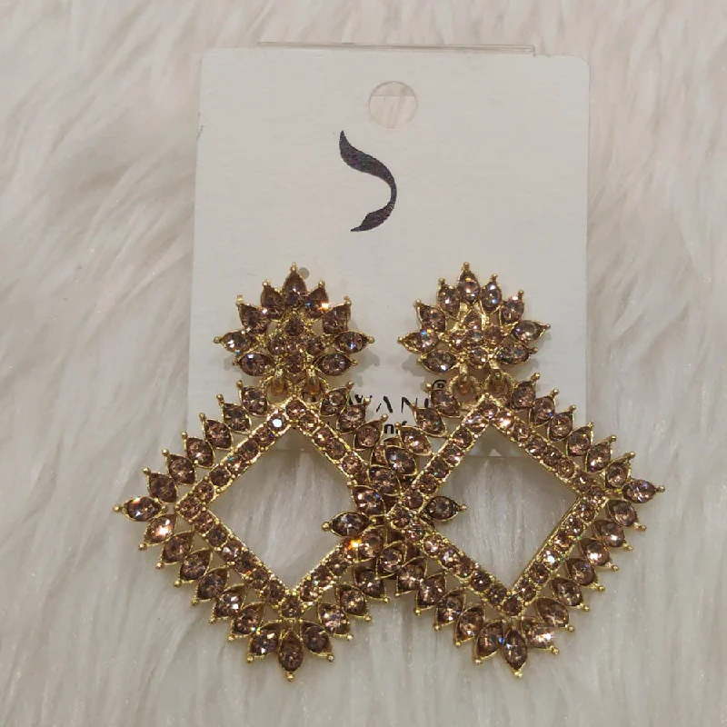 women star earrings -Dhwani Gold Plated Austrian Stone Dangler Earrings