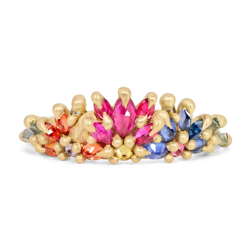 women romantic rings -Rainbow Daisy Garland Petal Ring - Size 6.5 - 11799