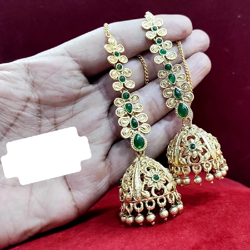 women zodiac earrings -Manisha Jewellery Gold Plated Kundan Jhumki Earrings