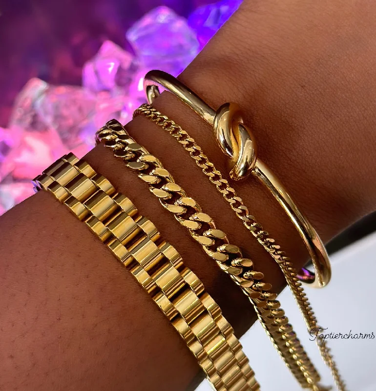 women gold-plated bangles -The 4 Gold Bracelets