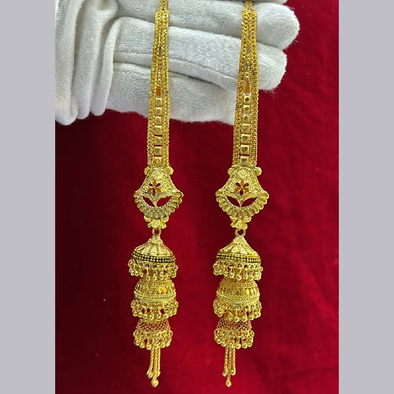 women vintage diamond earrings -Pari Art Jewellery Gold Forming Jhumki Earrings