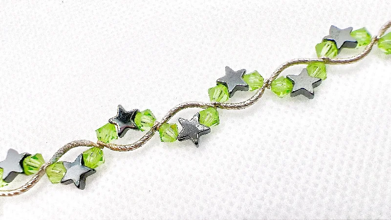 women stackable bangles -Peridot Star Crystal Bracelet