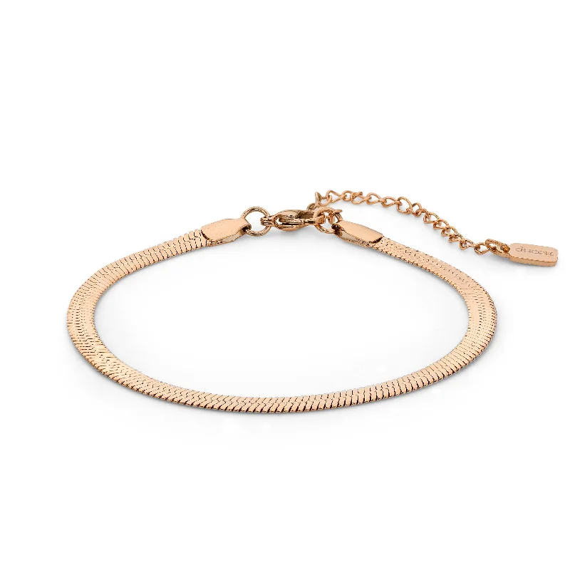 women double band bracelets -Snake bracelet rosé gold