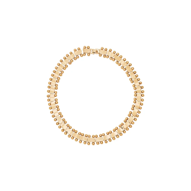 women wedding day necklaces -Gold Beaded Collar Necklace