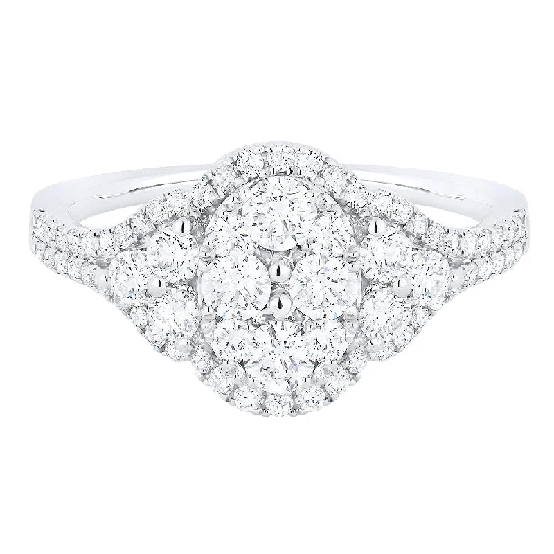 women diamond engagement rings -14K White Gold,white Diamond Ring