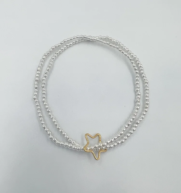 women custom charm bracelets -Double Star Bracelet