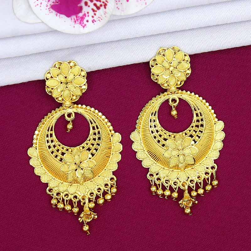 women vintage earrings -Mahavir Dye Gold Plated Dangler Earrings