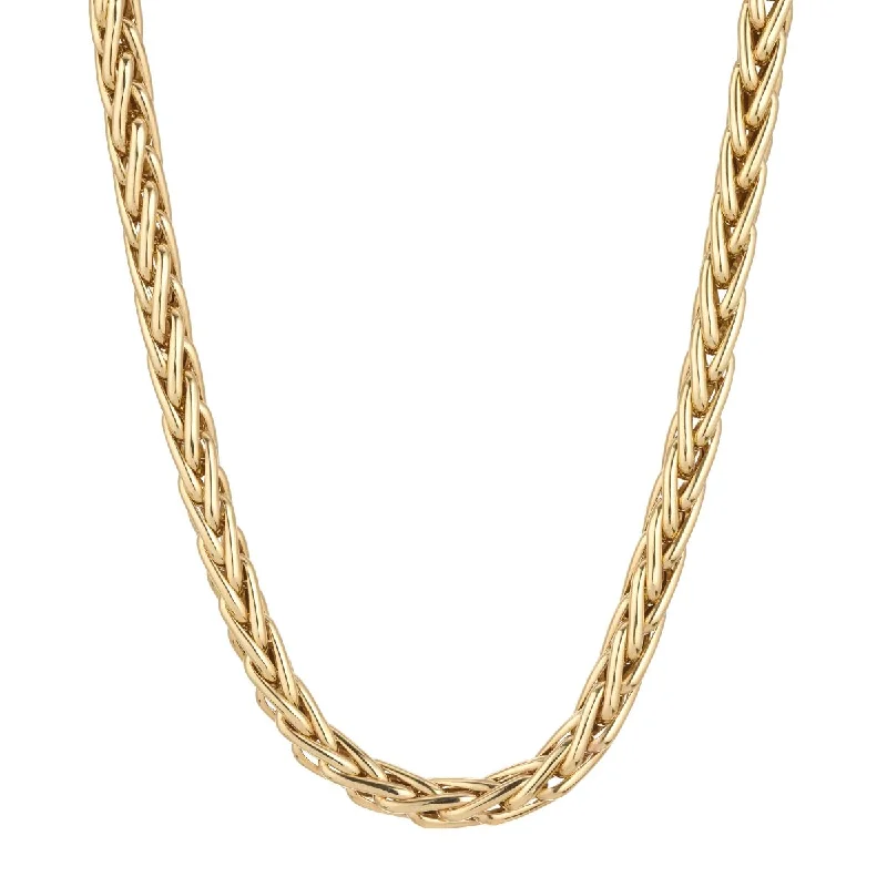 women twisted chain necklaces -Chunky Wheat Chain Necklace