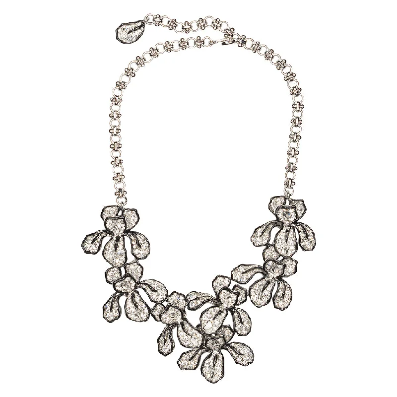 women crystal necklaces -Crystal Flower Necklace