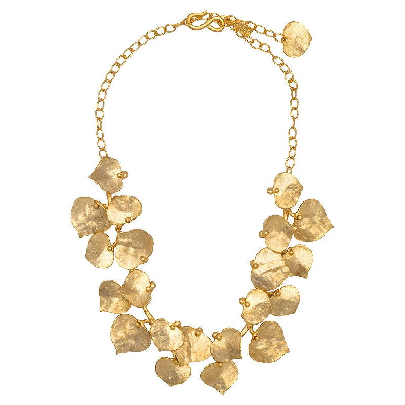 women chunky necklaces -Gold Leaf Necklace