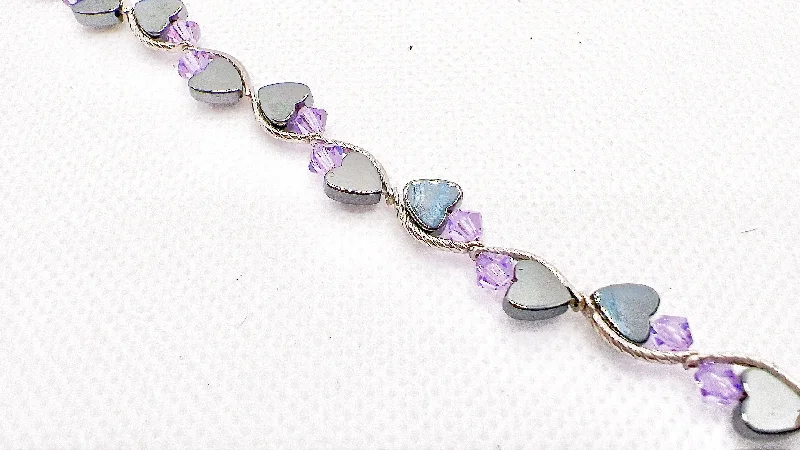 women stack bracelets -Alexandrite Heart Crystal Bracelet