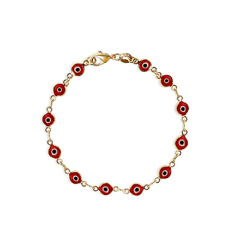 women bangle stack bracelets -THE RED EVIL EYE LINK BRACELET