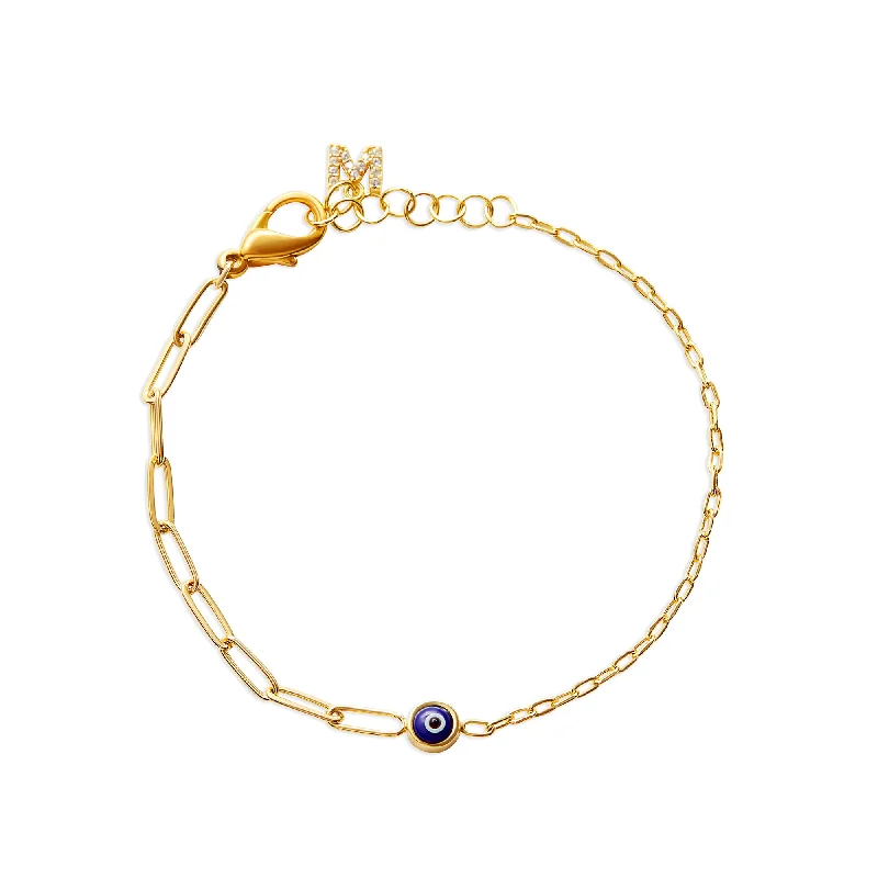 women oval bangles -THE EVIL EYE SPLIT CHAIN BRACELET