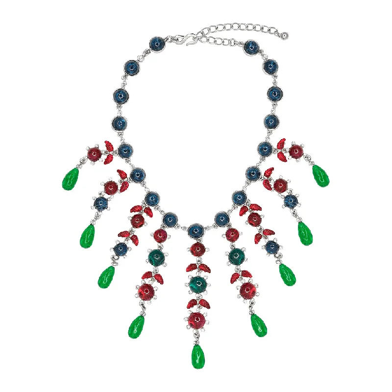 women minimalist necklaces -Sapphire, Ruby & Emerald Drop Necklace