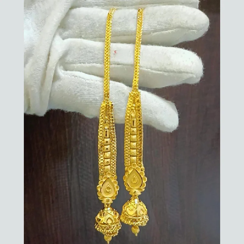 women hoop earrings -Pari Art Jewellery Gold Forming Jhumki Earrings