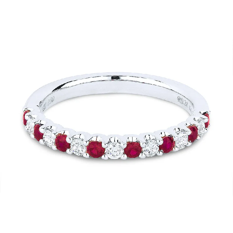 women diamond engagement rings -14K White Gold,ruby Ring