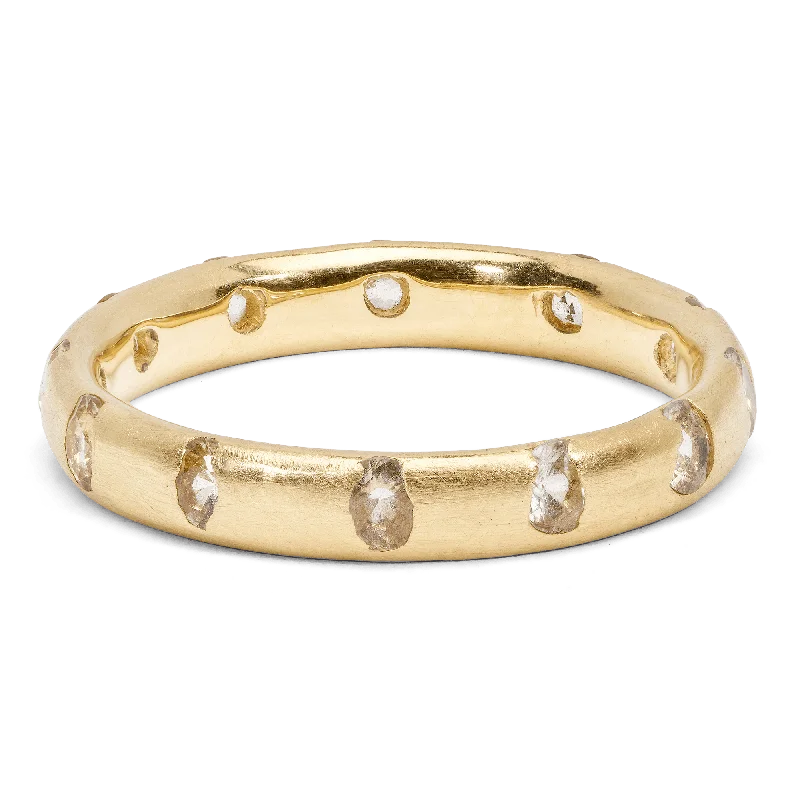 women stackable rings -Slim White Celeste Ring - Made to Order