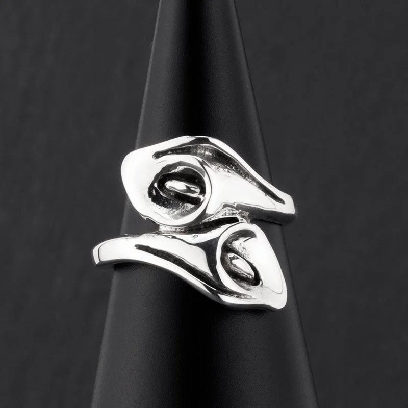 women sapphire rings for women -Sterling Silver Calla Lily Wrap Ring