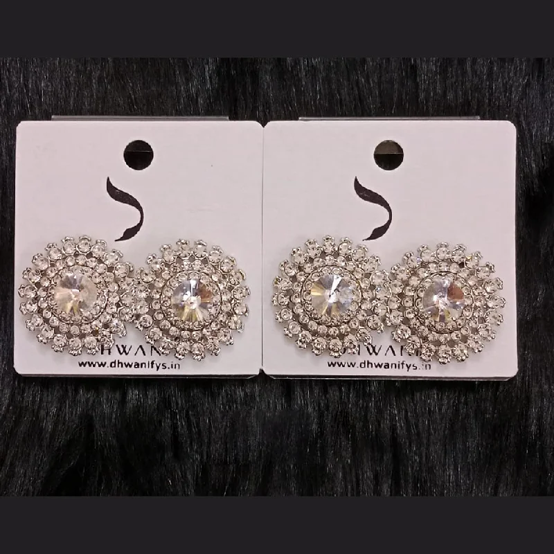 women elegant earrings -Dhwani Silver Plated Austrian Stone Studs Earrings