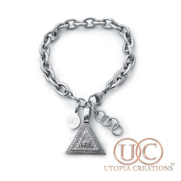 women vintage bangles -ΔΣΘ Pyramid Bracelet | Small Link (Stainless Steel)