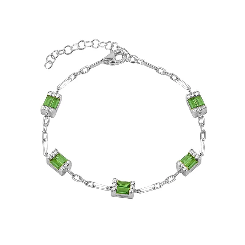 women luxury cuff bracelets -THE GREEN EMERALD REDA LINK BRACELET (CHAPTER II BY GREG YÜNA X THE M JEWELERS)