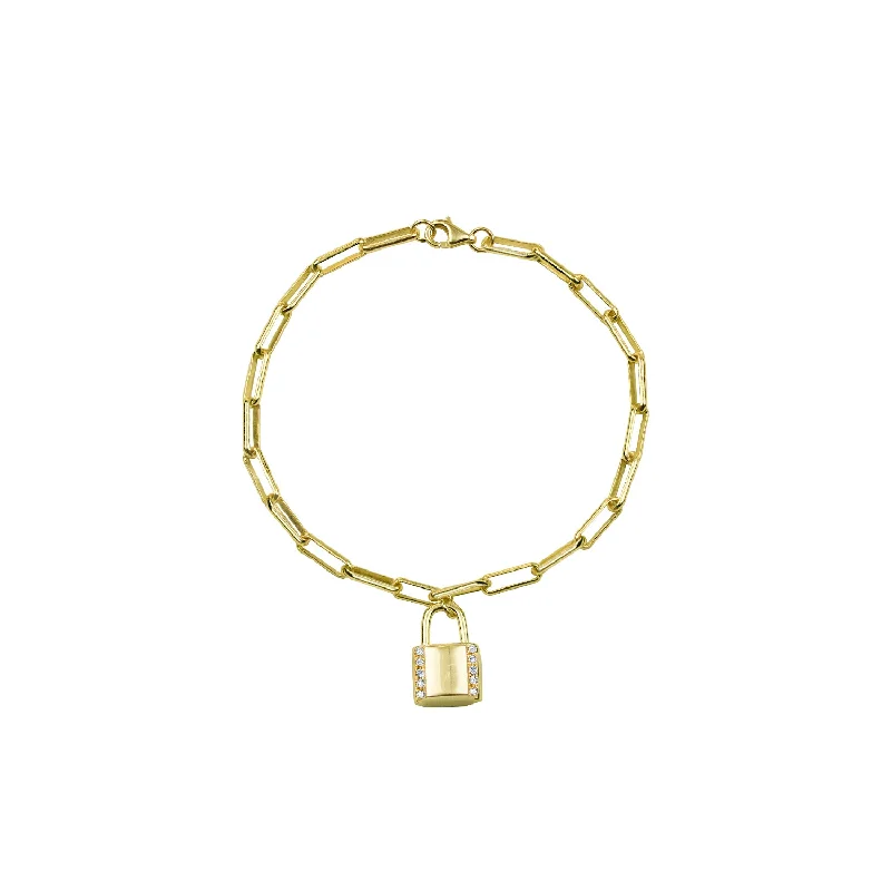 women birthstone bracelets -THE PAVE' LOCK REDA LINK BRACELET