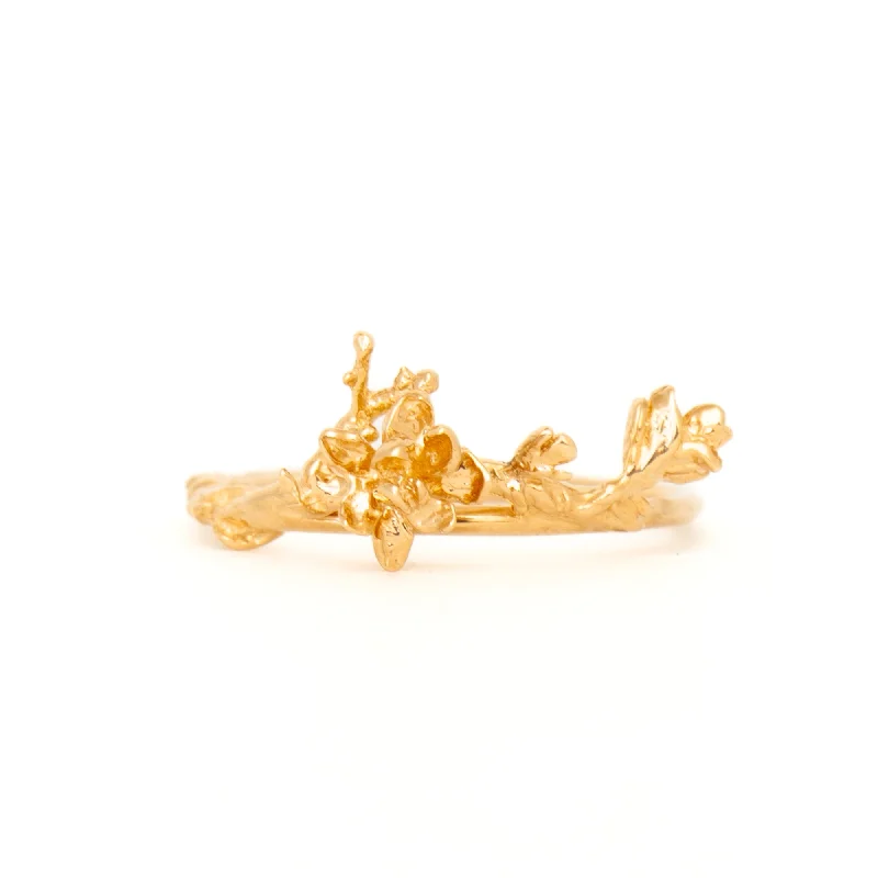 women antique rings -Magnolia on Sleeping Petal Garden Ring