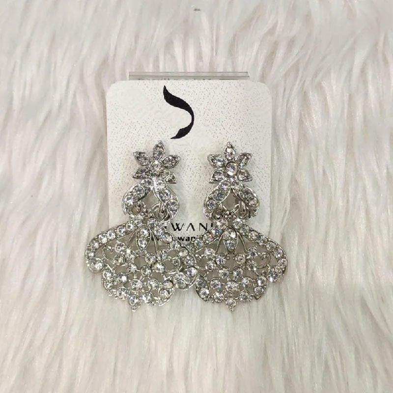 women trendy earrings -Dhwani Silver Plated Austrian Stone Dangler Earrings