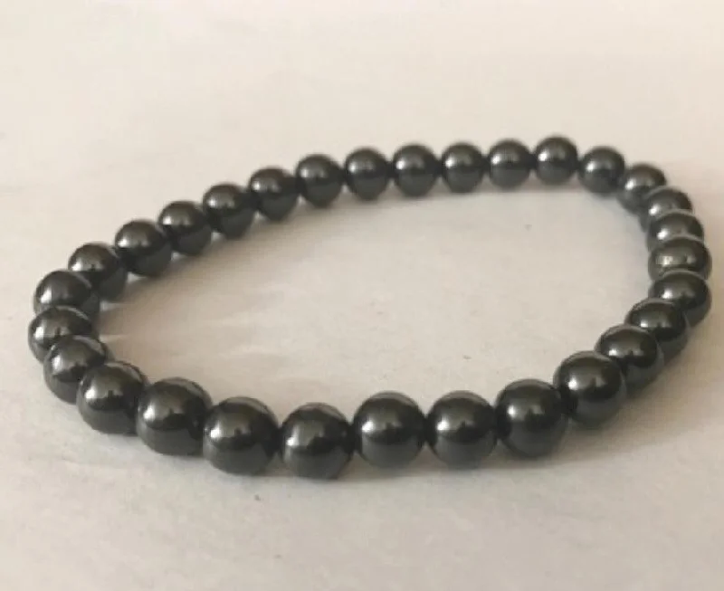 women custom bracelets -Shungite 6mm Stretchy Bracelet