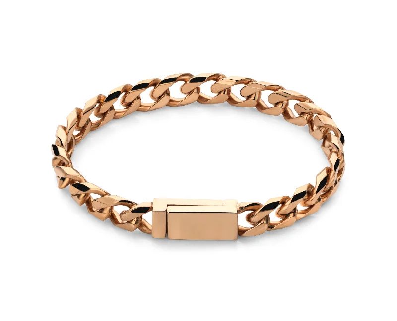 women classic bangles -Initial chain bracelet rosé gold