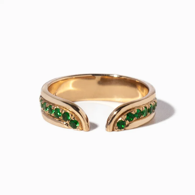 women halo rings -Tsavorite Klein Ring