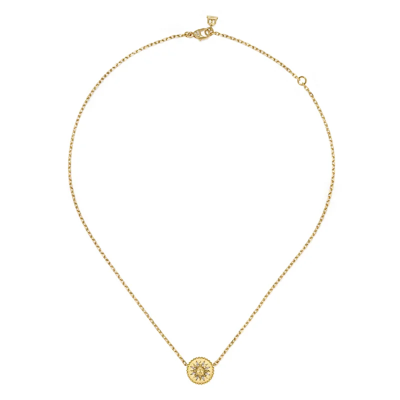 women ruby necklaces -18K Orbit Sun Necklace