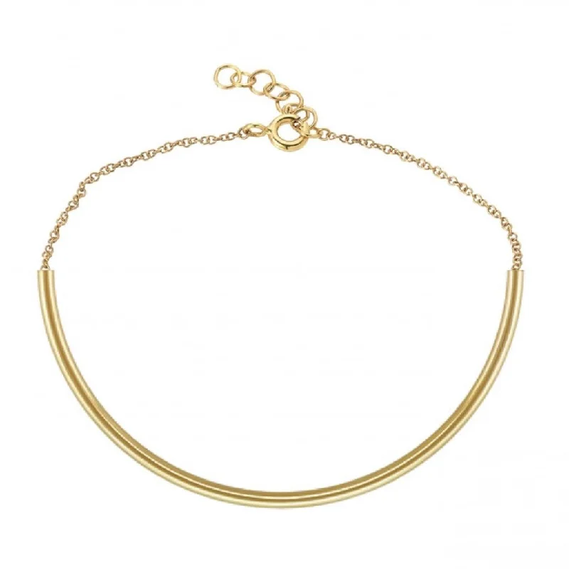 women bangles -Golden Curved Bar Bracelet