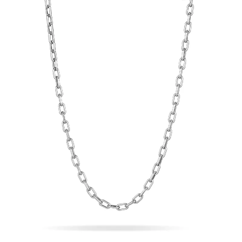 women eco-friendly necklaces -4mm Italian Chain Link Necklace in Sterling Silver