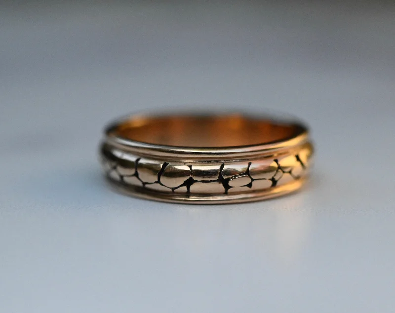 women anniversary rings -Large Stone 14k Gold Ring Band- Made to Order