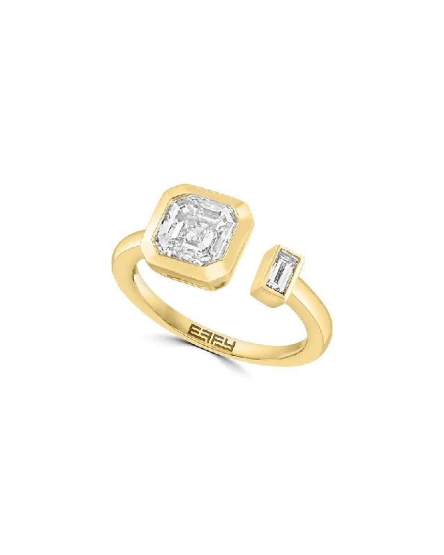 women yellow gold rings -Effy Fine Jewelry 14K 2.08 ct. tw. Lab-Grown Diamond Ring