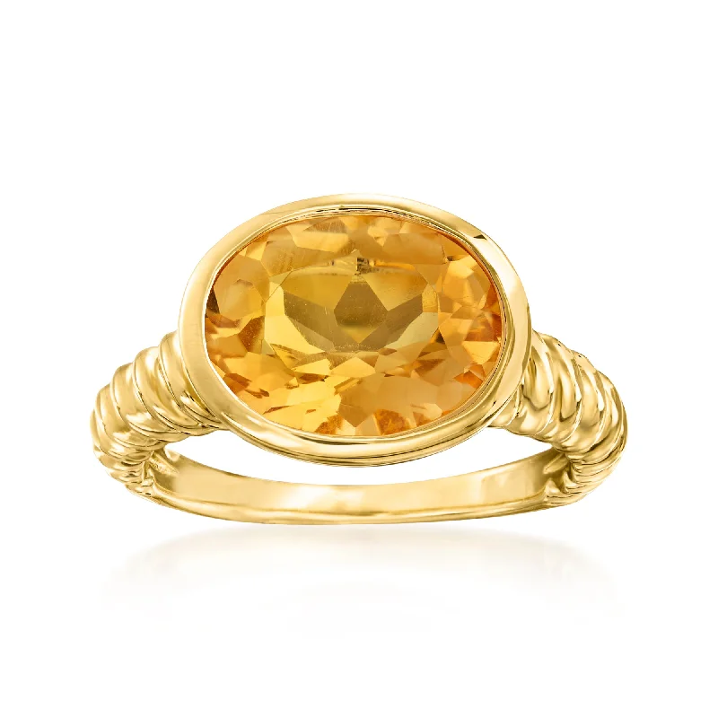 women one-of-a-kind engagement rings -Ross-Simons Oval Citrine Ring in 18kt Gold Over Sterling