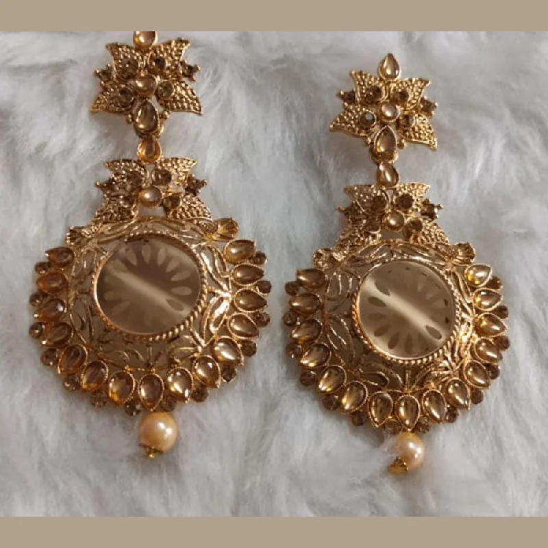 women pearl earrings -Khushboo Jewellers Gold Plated Dangler Earrings