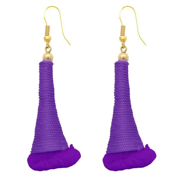 women delicate earrings -The99Jewel Gold Plated Purple Thread Earrings - 1308318J