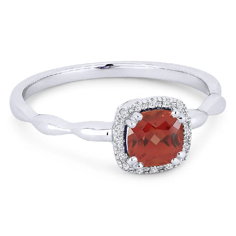 women unique engagement rings -14K White Gold,created Padparadscha Ring