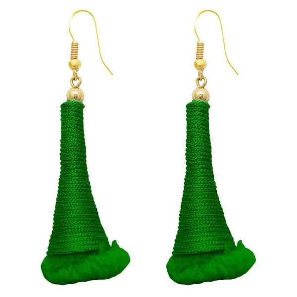 women vintage-style earrings -The99Jewel Gold Plated Green Thread Earrings - 1308318F