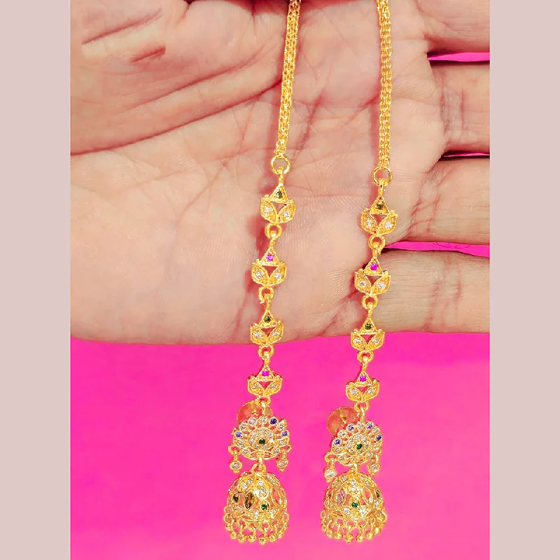 women art deco earrings -Manisha Jewellery Gold Plated Kanchain Earrings