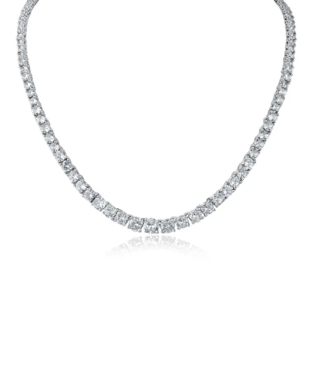 women geometric necklaces -Cubic Zirconia Tennis Necklace