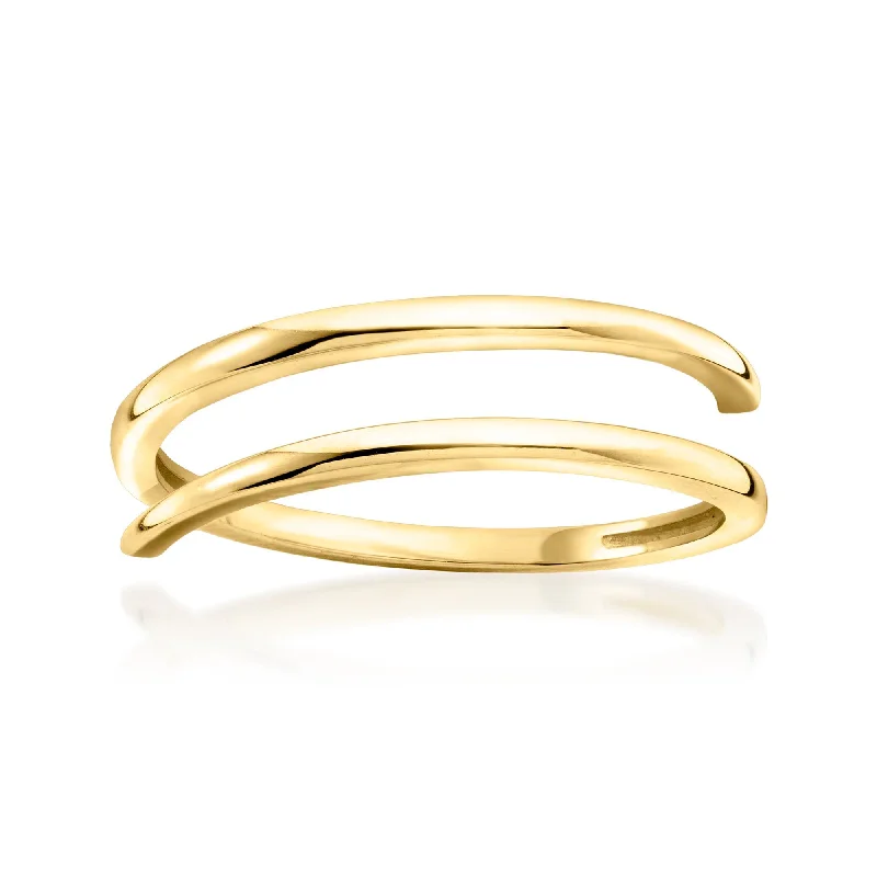 women unique engagement rings -Canaria Italian 10kt Yellow Gold Bypass Ring